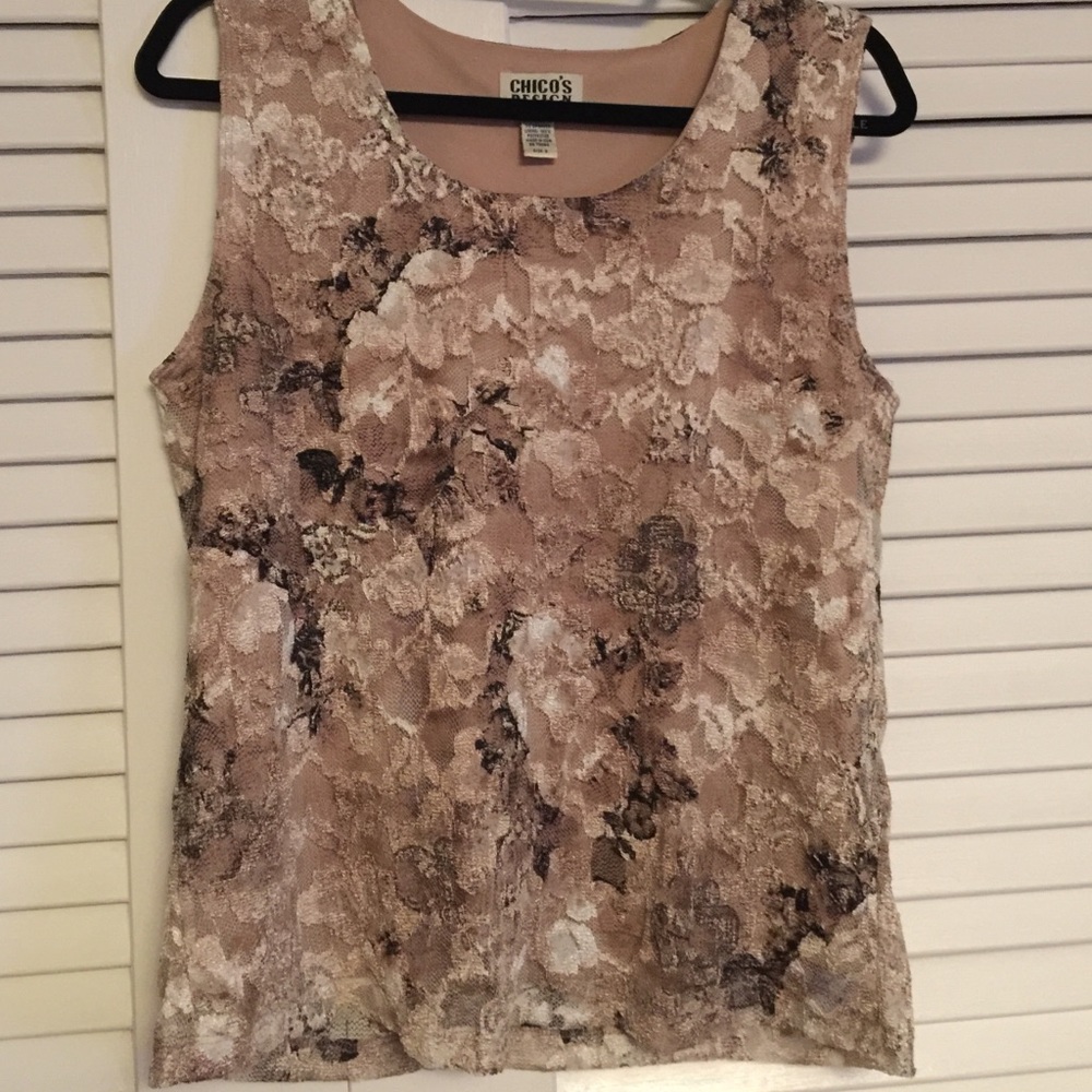 Chico's lace stretch top sz 2 L